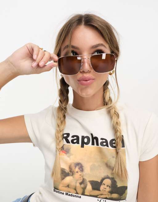 SVNX – Runde Oversize-Sonnenbrille in Braun