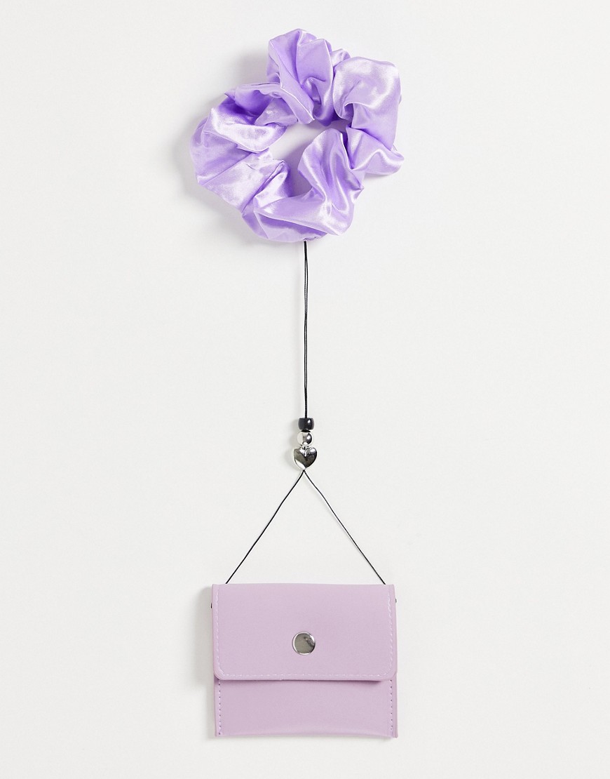 SVNX scrunchie and card holder set in lilac-Purple