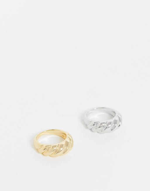 SVNX - Set van 2 ringen in goud en zilver