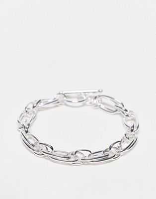 SVNX silver chain bracelet with T bar clasp