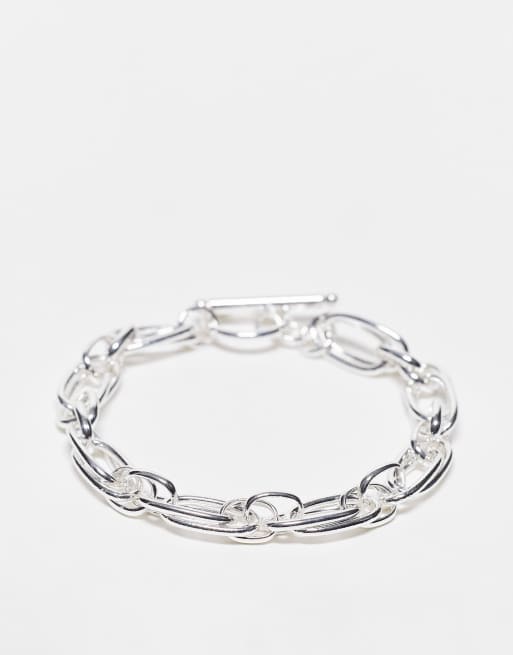 SVNX silver chain bracelet with T bar clasp