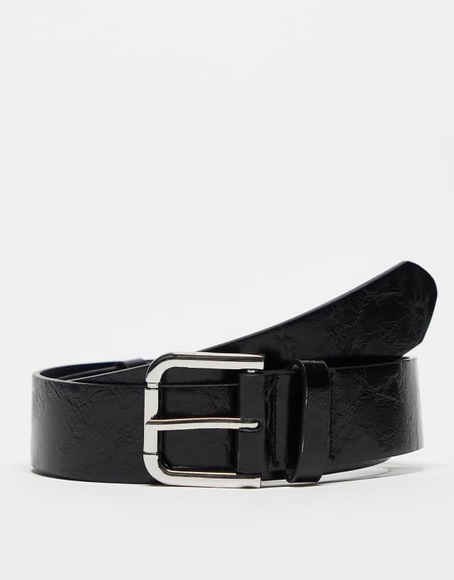 SVNX silver detail belt in black