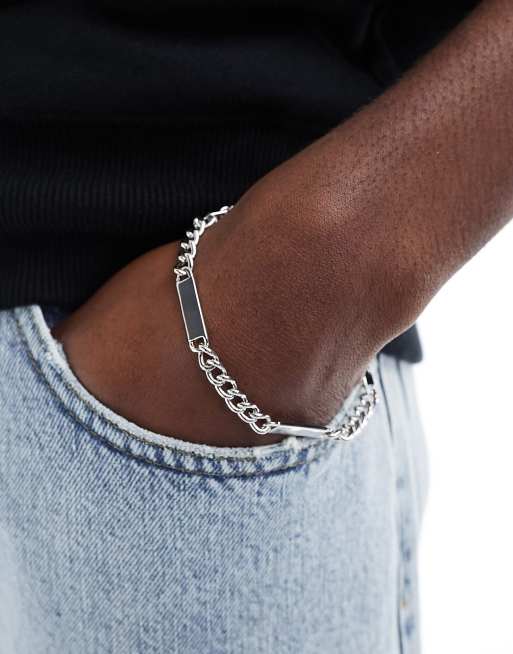 SVNX – Silverfärgat grovt kedjearmband med stavlås