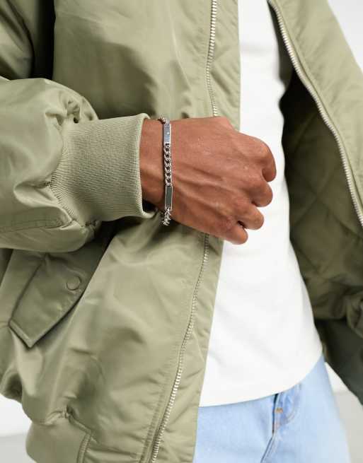 SVNX – Silverfärgat grovt kedjearmband med stavlås
