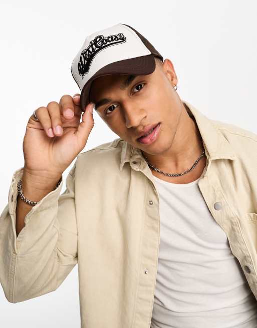 SVNX slogan trucker cap in brown