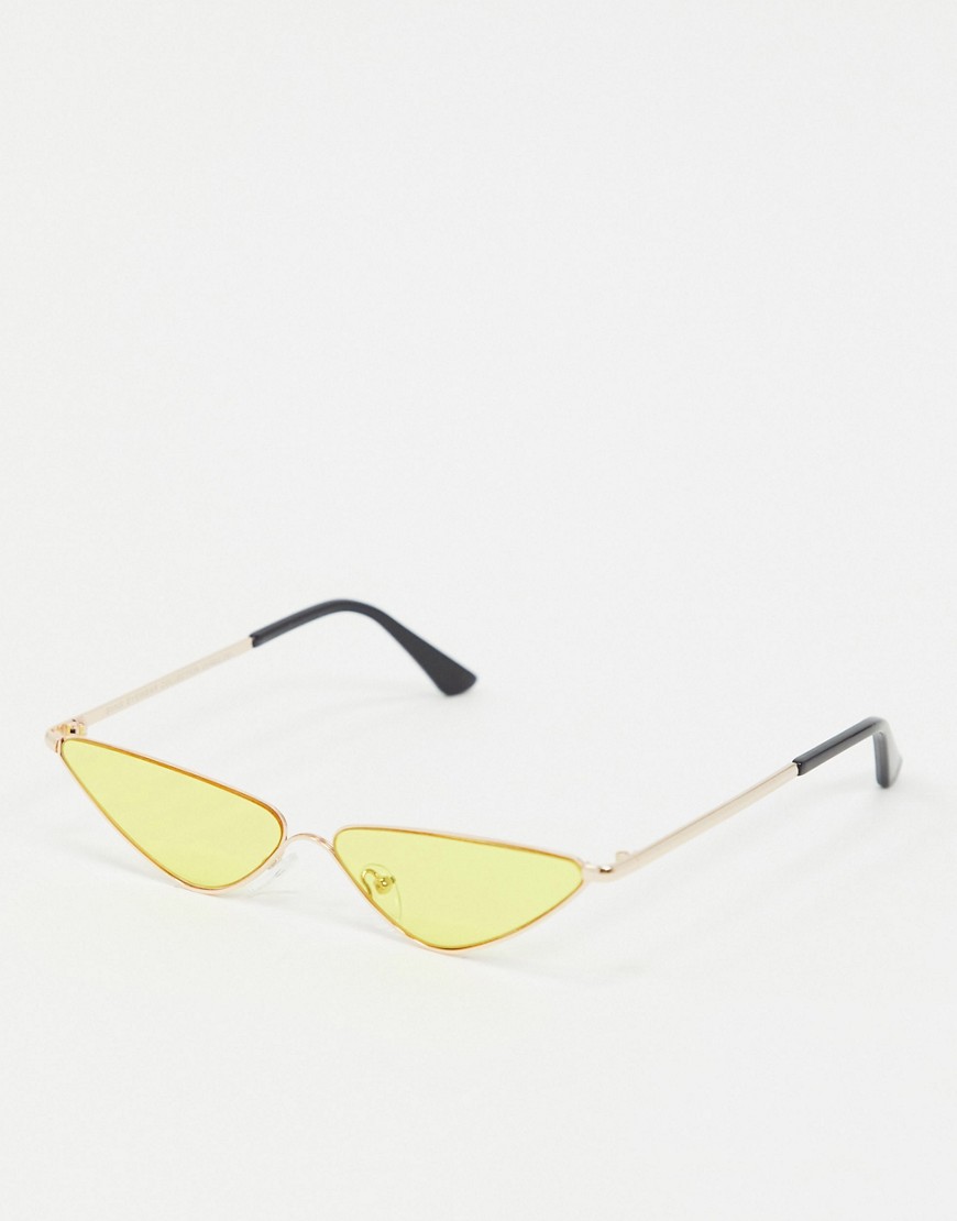 SVNX - Smalle cateye zonnebril-Geel