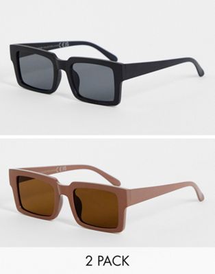 SVNX square shaped two pack sunglasses