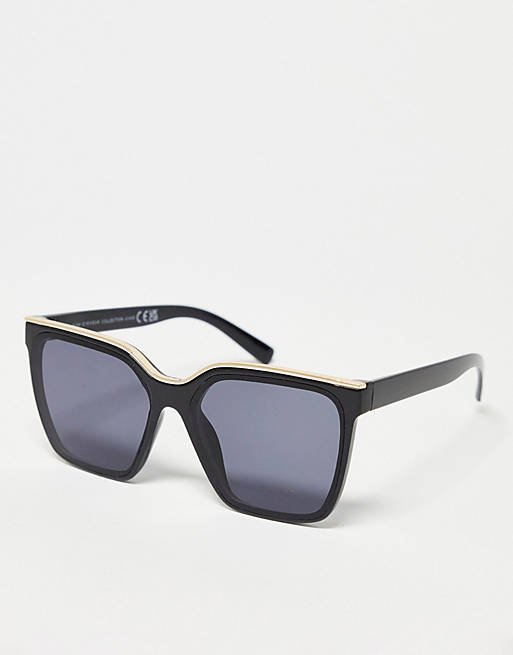 SVNX - Store Cat Eye-solbriller i sort