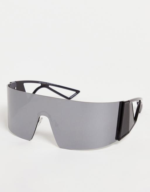 SVNX – Super Max – Visor-Sonnenbrille in spiegelndem Silber
