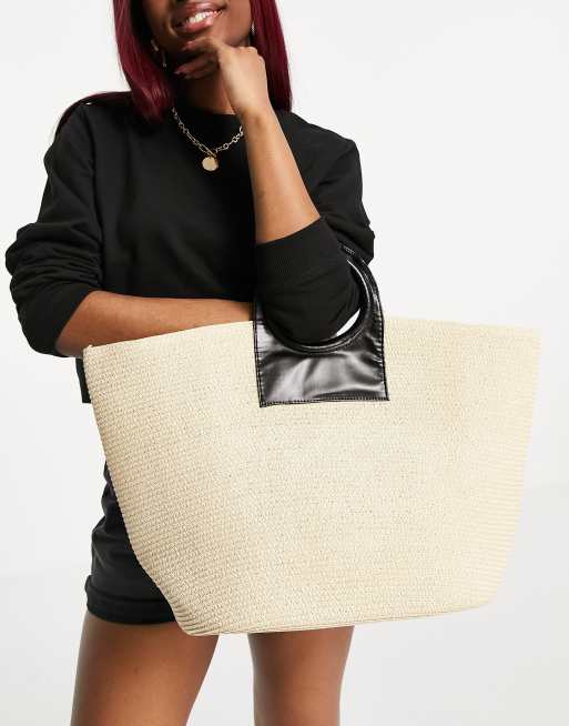 SVNX - Tote bag oversize en paille - Naturel