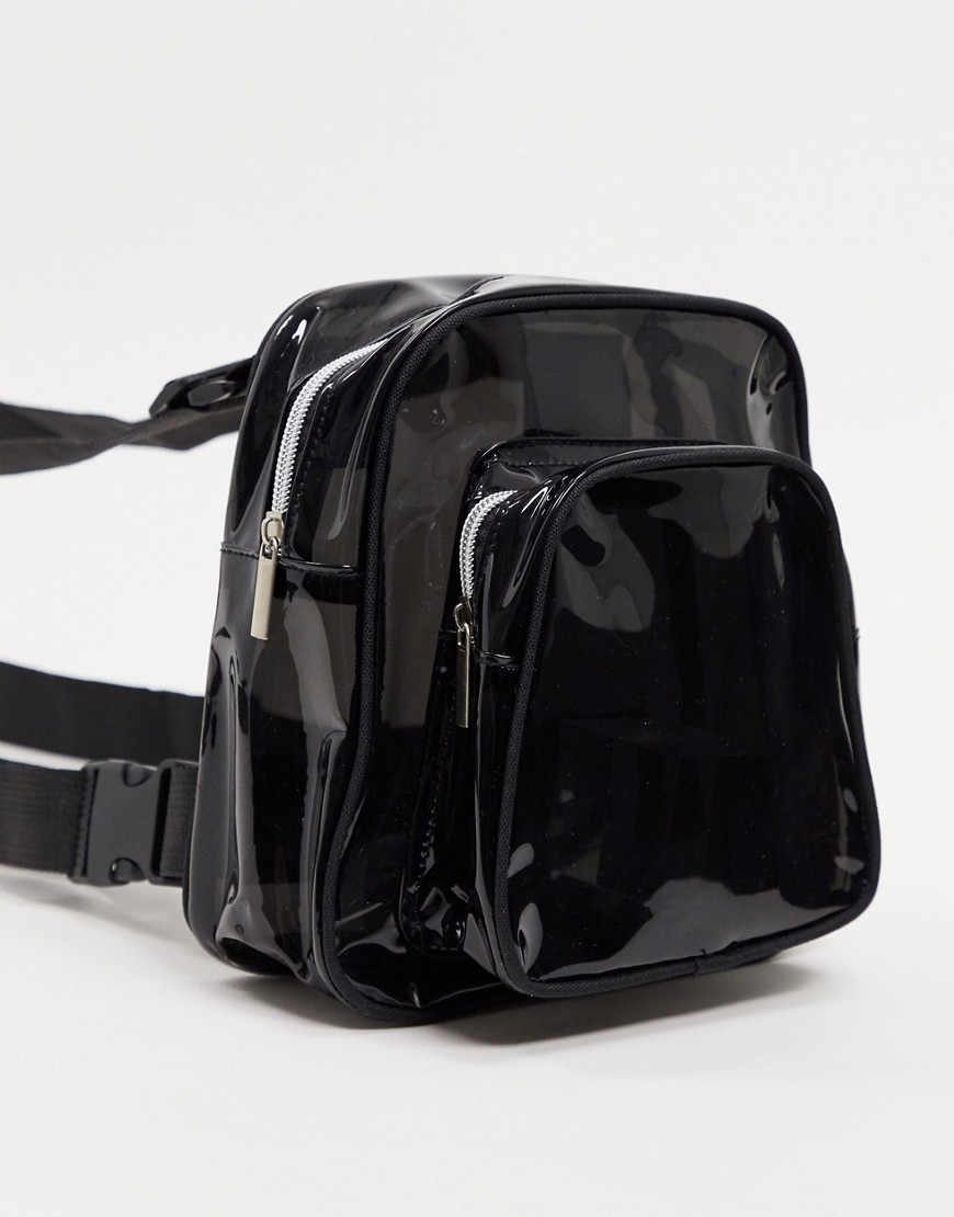 SVNX – Transparente Brusttasche in Schwarz