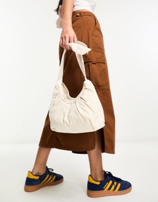 SVNX unstructured shoulder bag in cream linen - ASOS Price Checker