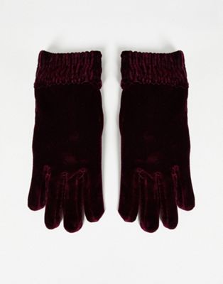 SVNX velvet gloves in purple