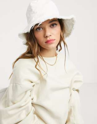 SVNX White Denim Bucket Hat