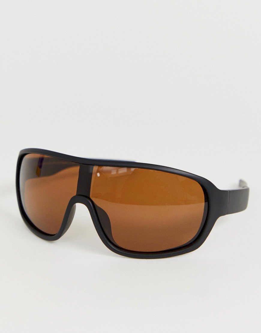 SVNX wrap around sunglasses-Brown