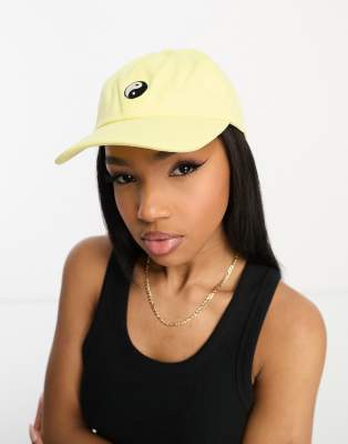 SVNX yin yang embroidered cap in lemon yellow