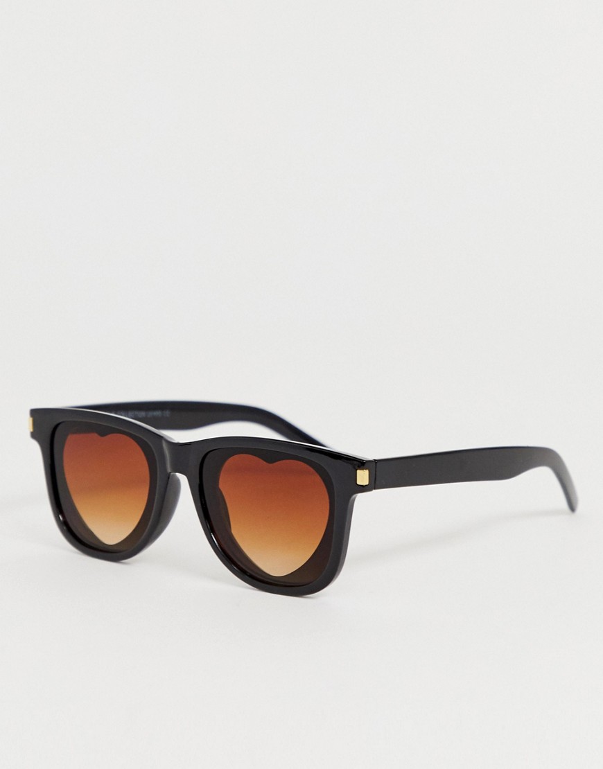 SVNX - Zonnebril met hartvormige glazen-Zwart