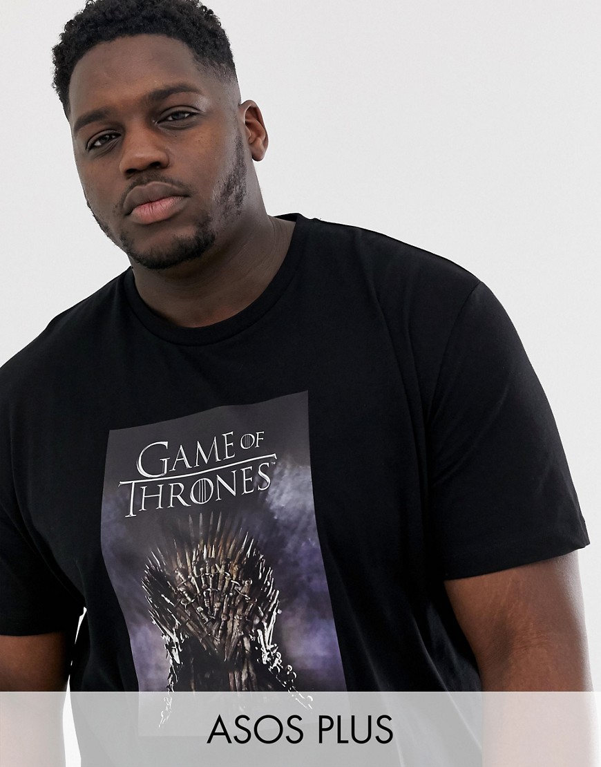 фото Свободная футболка asos design plus game of thrones-черный