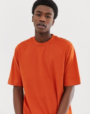 фото Свободная футболка из мягкого хлопка asos white-оранжевый