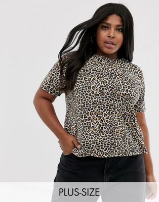 фото Свободная футболка с леопардовым принтом brave soul plus-мульти