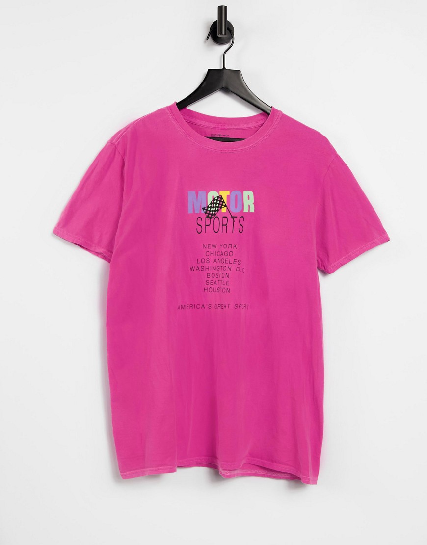 фото Свободная футболка с надписью «sports» daisy street-розовый цвет