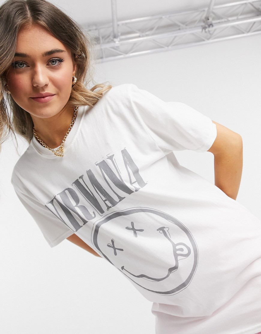 фото Свободная футболка с принтом "nirvana" daisy street-белый