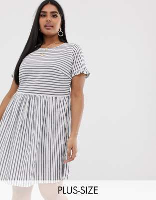 фото Свободное платье в полоску vero moda curve-мульти