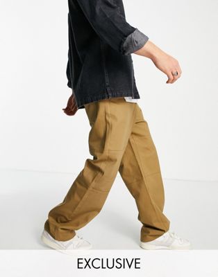 фото Свободные бежевые брюки карго с заниженной талией collusion-светло-бежевый цвет