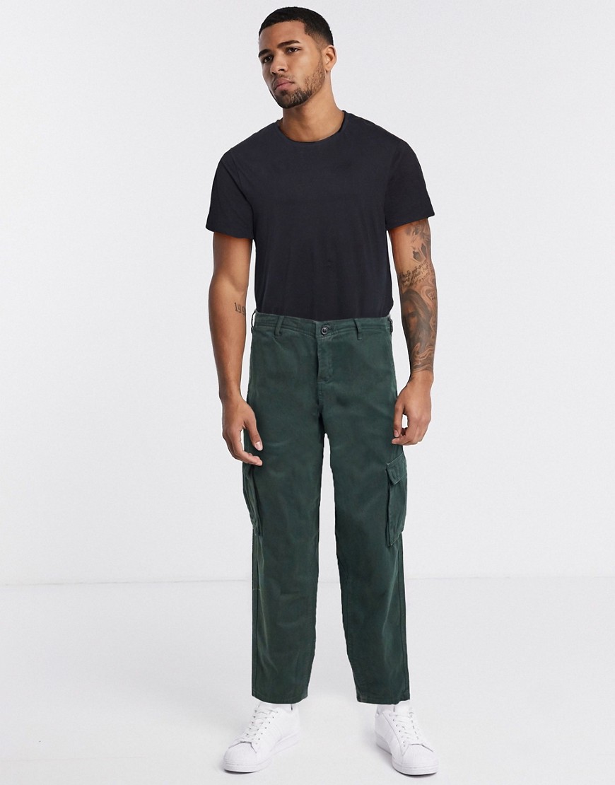фото Свободные брюки карго цвета хаки прямого кроя mossimo-зеленый
