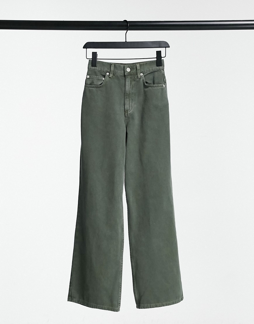 фото Свободные брюки цвета темного хаки в винтажном стиле asos design-зеленый