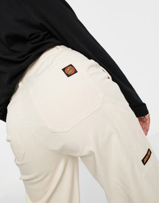 Широкие брюки  Asos Свободные чиносы песочного цвета с широкими штанинами Santa Cruz-Светло-бежевый цвет