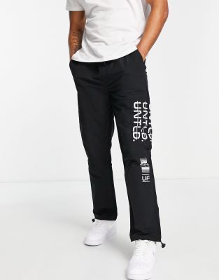 Брюки-карго  Asos Свободные нейлоновые брюки-джоггеры черного цвета Topman-Черный цвет