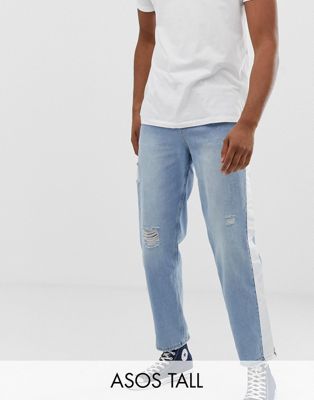фото Свободные рваные джинсы asos tall-синий asos design