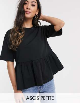 Свободный топ ASOS DESIGN Petite-Черный цвет