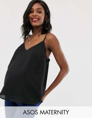 фото Свободный топ на бретелях asos design maternity - eco-черный asos maternity