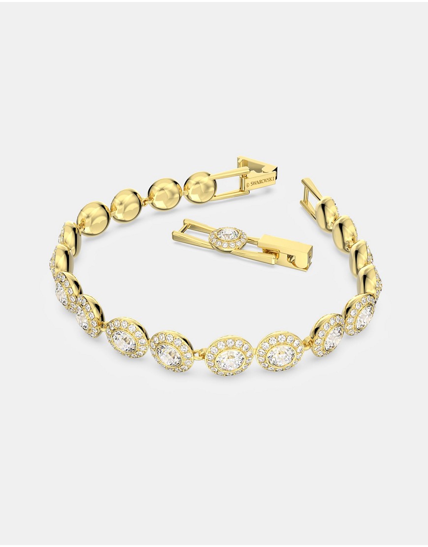 Swarovski angelic round cut bracelet in gold-tone plated-White