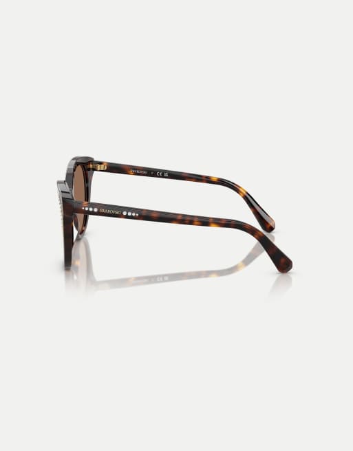 Swarovski – Butterfly – Sonnenbrille in dunklem Havana mit braunen Gläsern, 3 von 3