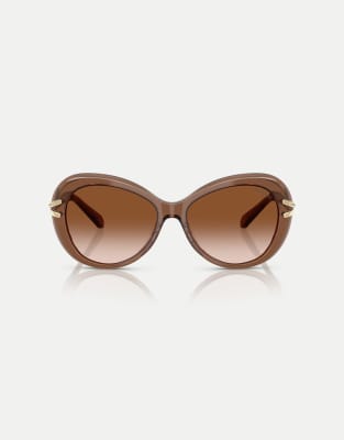 Swarovski - Butterfly - Sonnenbrille in transparentem Braun mit braunen Gläsern