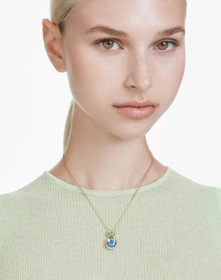 Swarovski Chroma pendant with gold-tone plate in multicolour