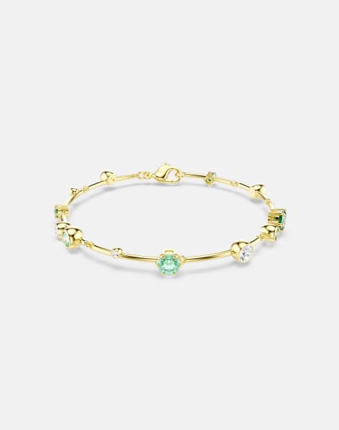 Swarovski Constella bracelet, mixed cuts, green, gold-tone plated in green - view 1