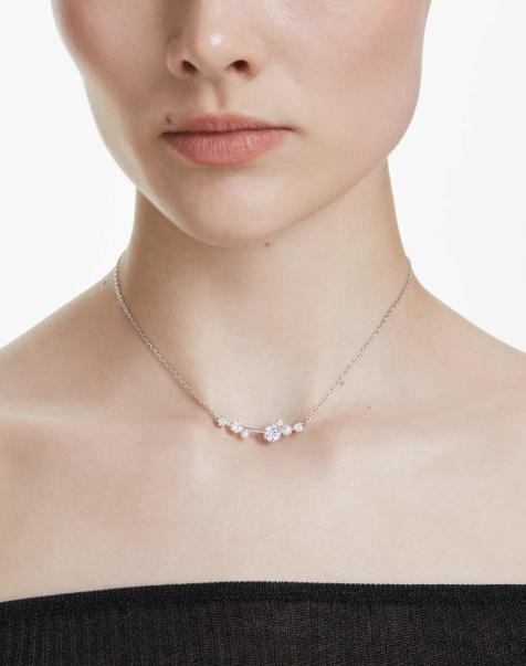 Swarovski Constella necklace with rhodium plate in white - view 1