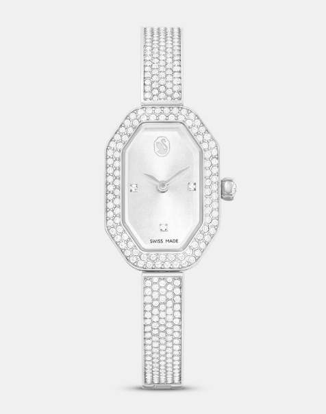 Swarovski Dextera bangle watch, swiss made, metal bracelet, silver tone, stainless steel in silver tone - view 1