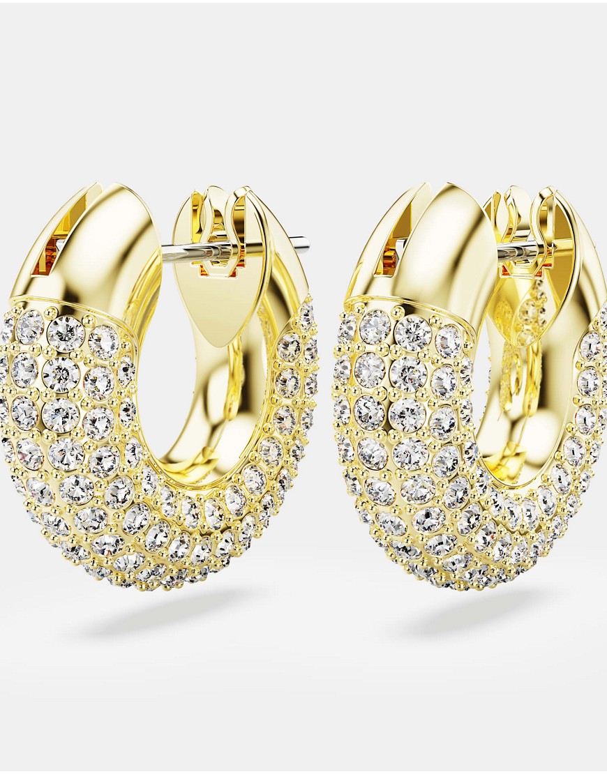 Swarovski dextera hoop earrings in gold-tone plated-White