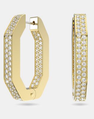 Swarovski dextera hoop earrings in gold-tone plated - ASOS Price Checker