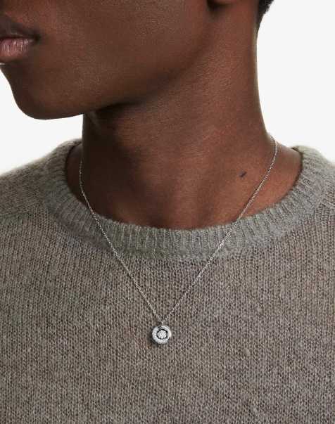 Swarovski Dextera pendant, round cut, white, rhodium plated in white - view 1