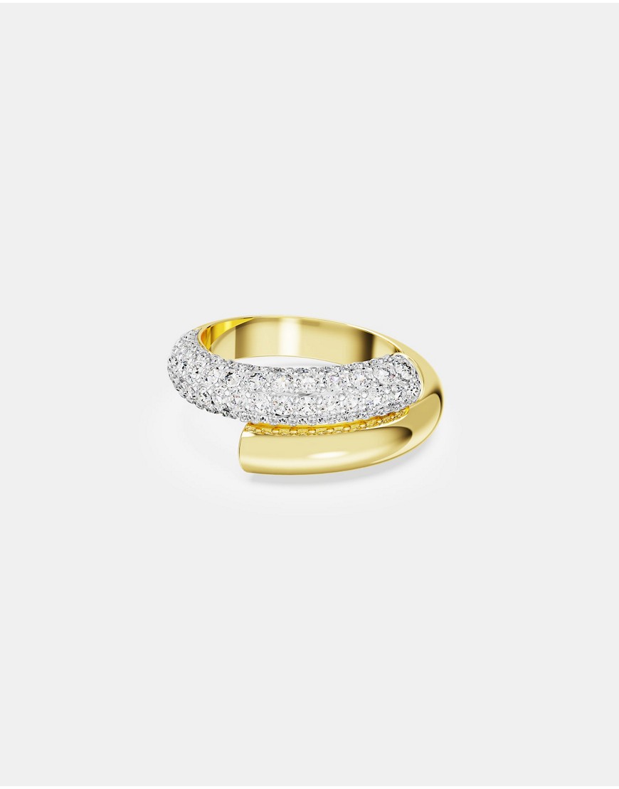 Swarovski Dextera ring, white, gold-tone plated in white