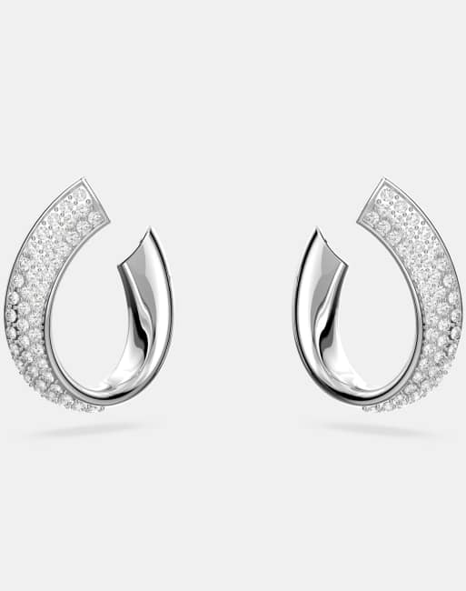 Swarovski exist hoop earrings in white plating