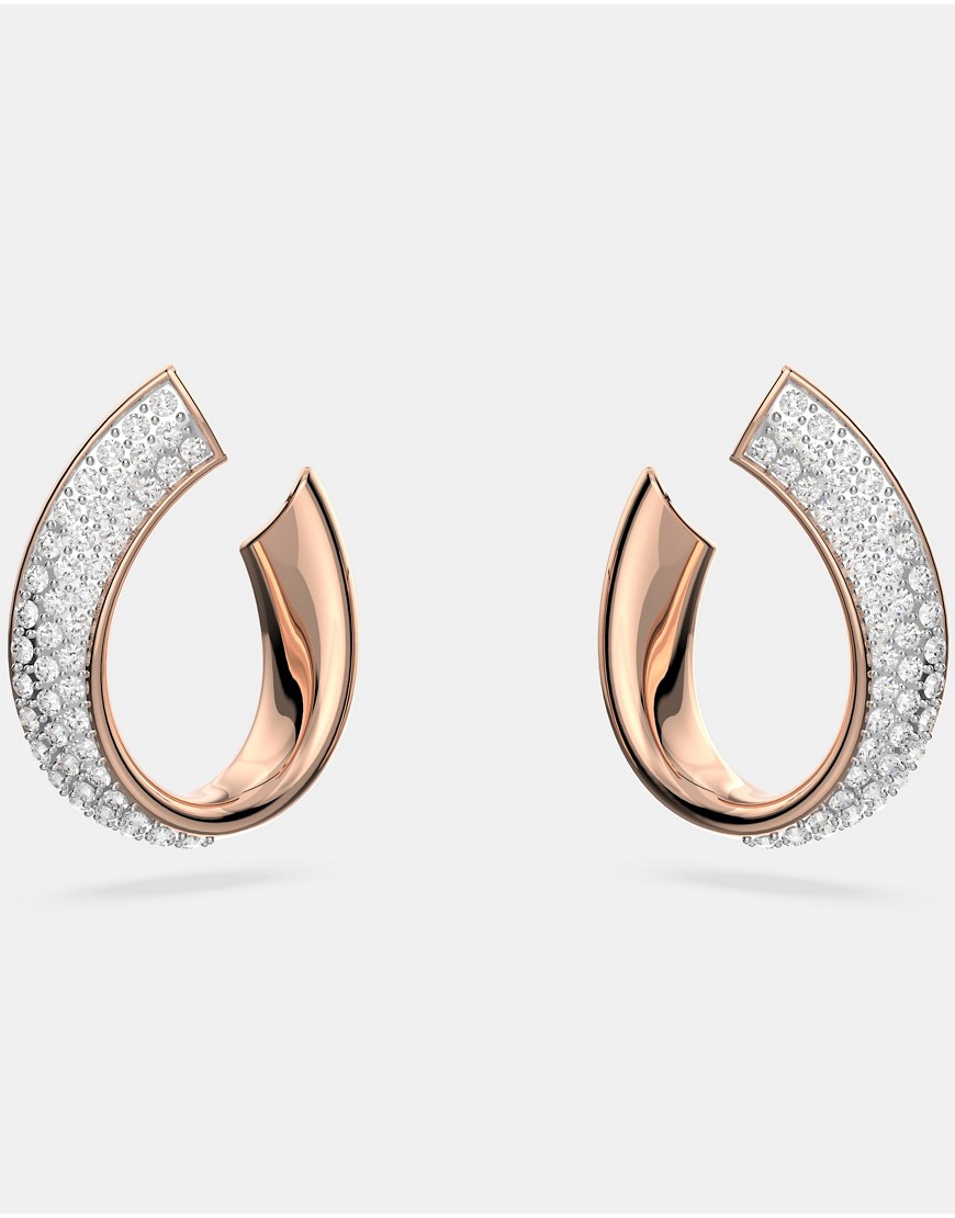 Swarovski exist small hoop earrings in rose-gold plated-White