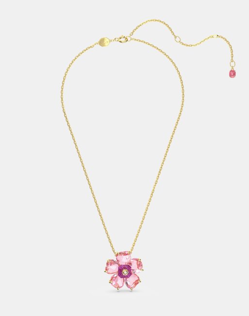 Swarovski florere necklace in pink and gold-tone plated | ASOS