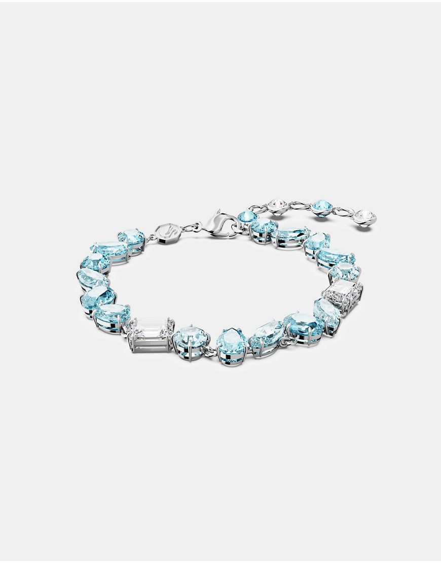 Swarovski gema mixed cut bracelet in blue rhodium plated